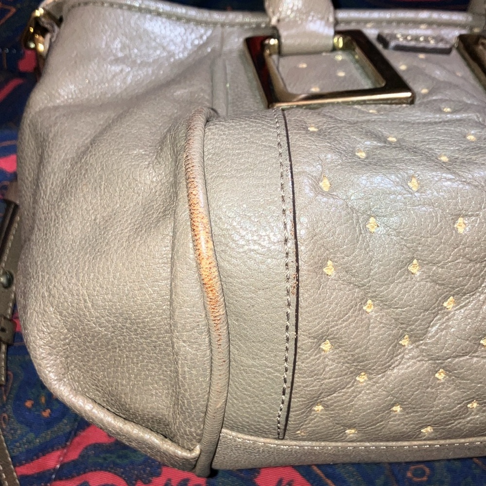 Chloe Taupe Brown Shoulder Bag with Gold Accents - Picture 9 of 14